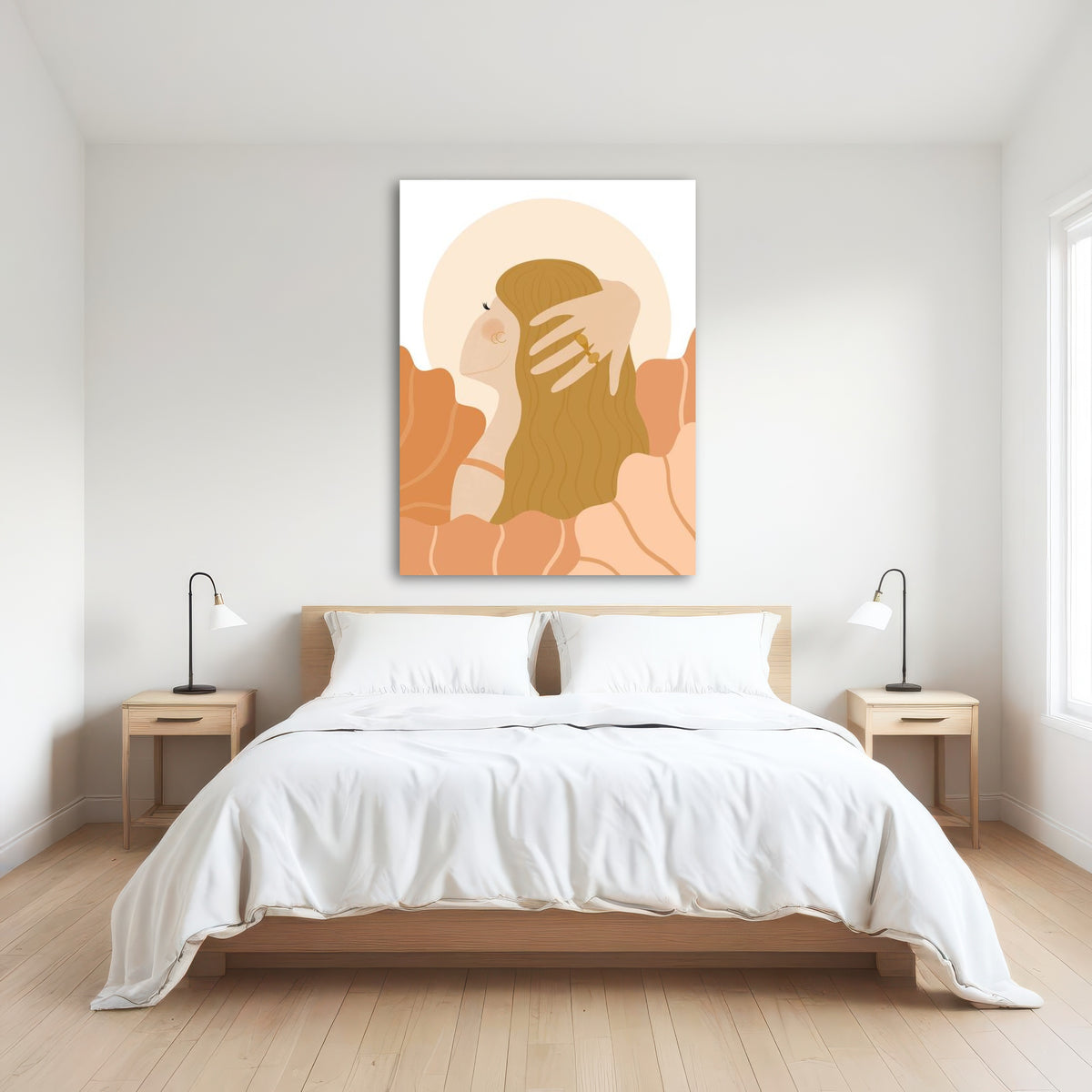 AUTO-MOCKUP ROOM | Girl Dreaming In Soft Peach Colors