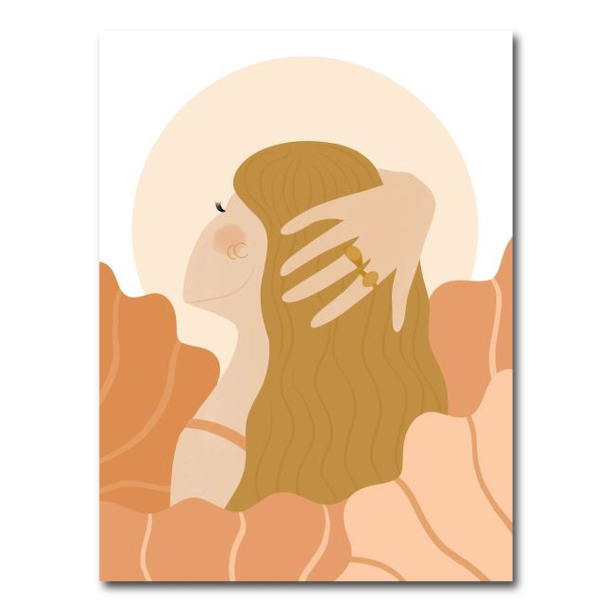 AUTO-MOCKUP WHITE | Girl Dreaming In Soft Peach Colors | 1 Piece | Gallery Wrap Canvas | group=3x4