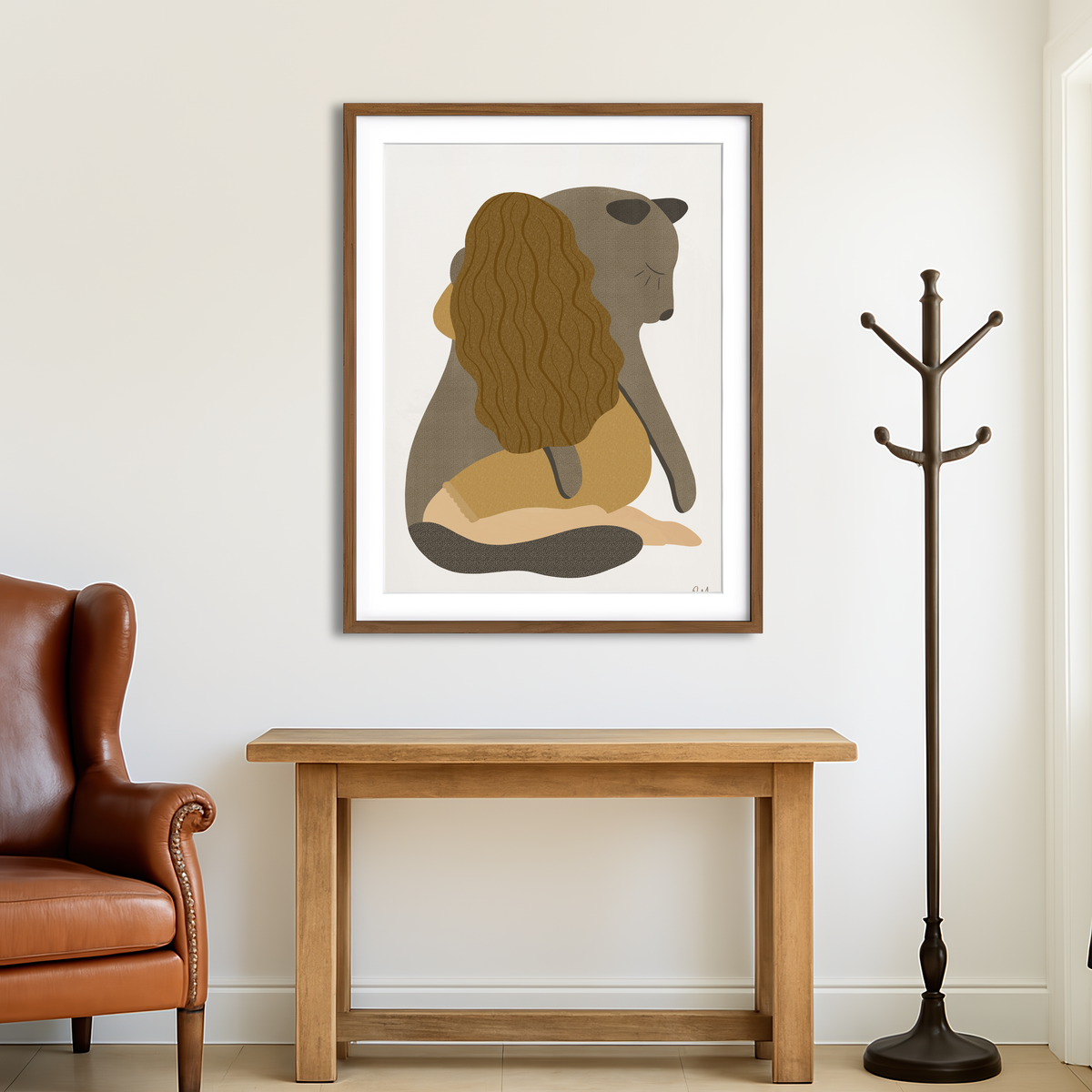 AUTO-MOCKUP ROOM | Girl Tenderness Wall Art