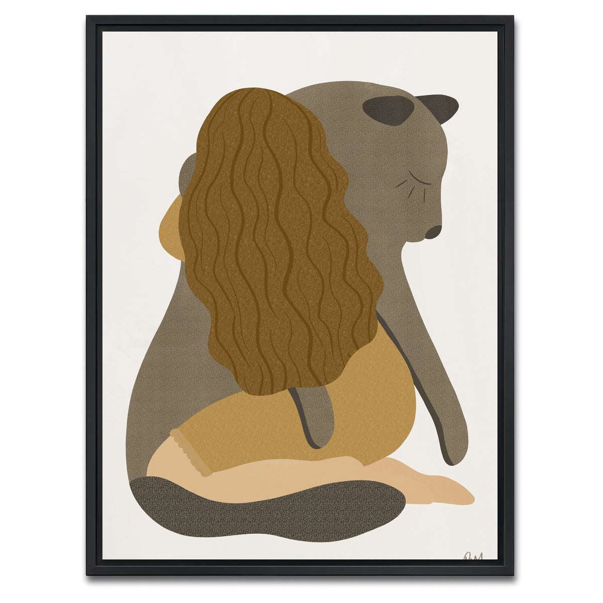 AUTO-MOCKUP WHITE | Girl Tenderness | 1 Piece | Black Framed Canvas | group=3x4