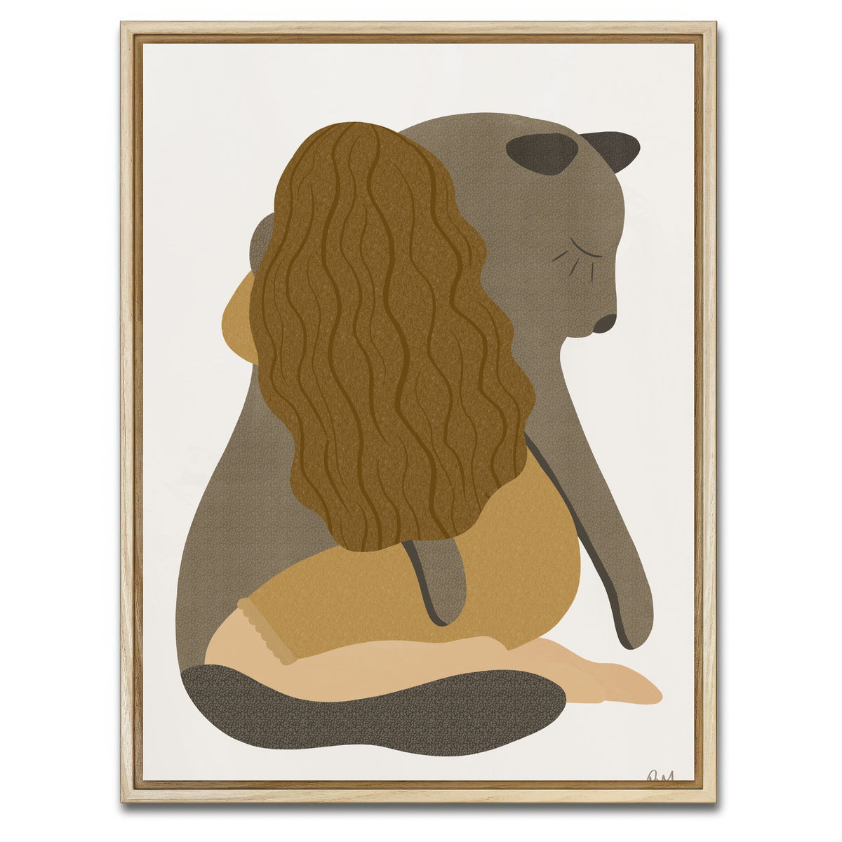 AUTO-MOCKUP WHITE | Girl Tenderness | 1 Piece | Natural Framed Canvas | group=3x4