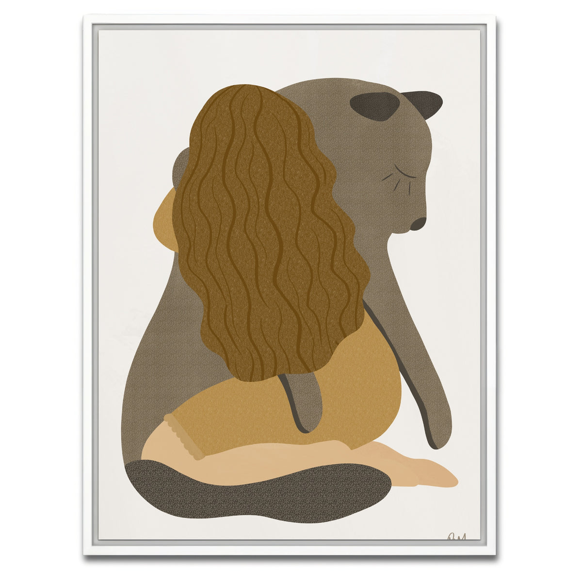 AUTO-MOCKUP WHITE | Girl Tenderness | 1 Piece | White Framed Canvas | group=3x4