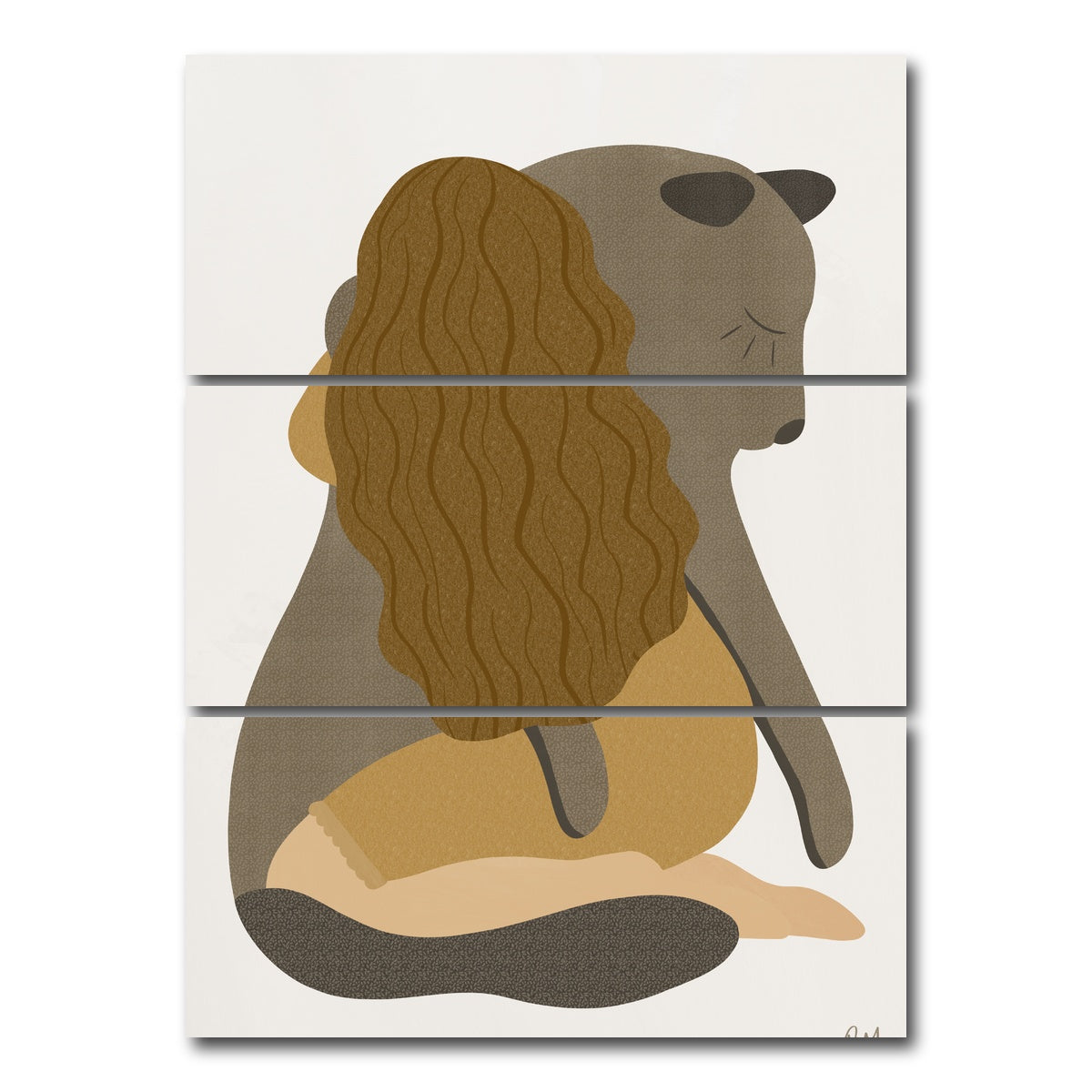 AUTO-MOCKUP WHITE | Girl Tenderness | 3 Piece | Gallery Wrap Canvas | group=8x18_stacked