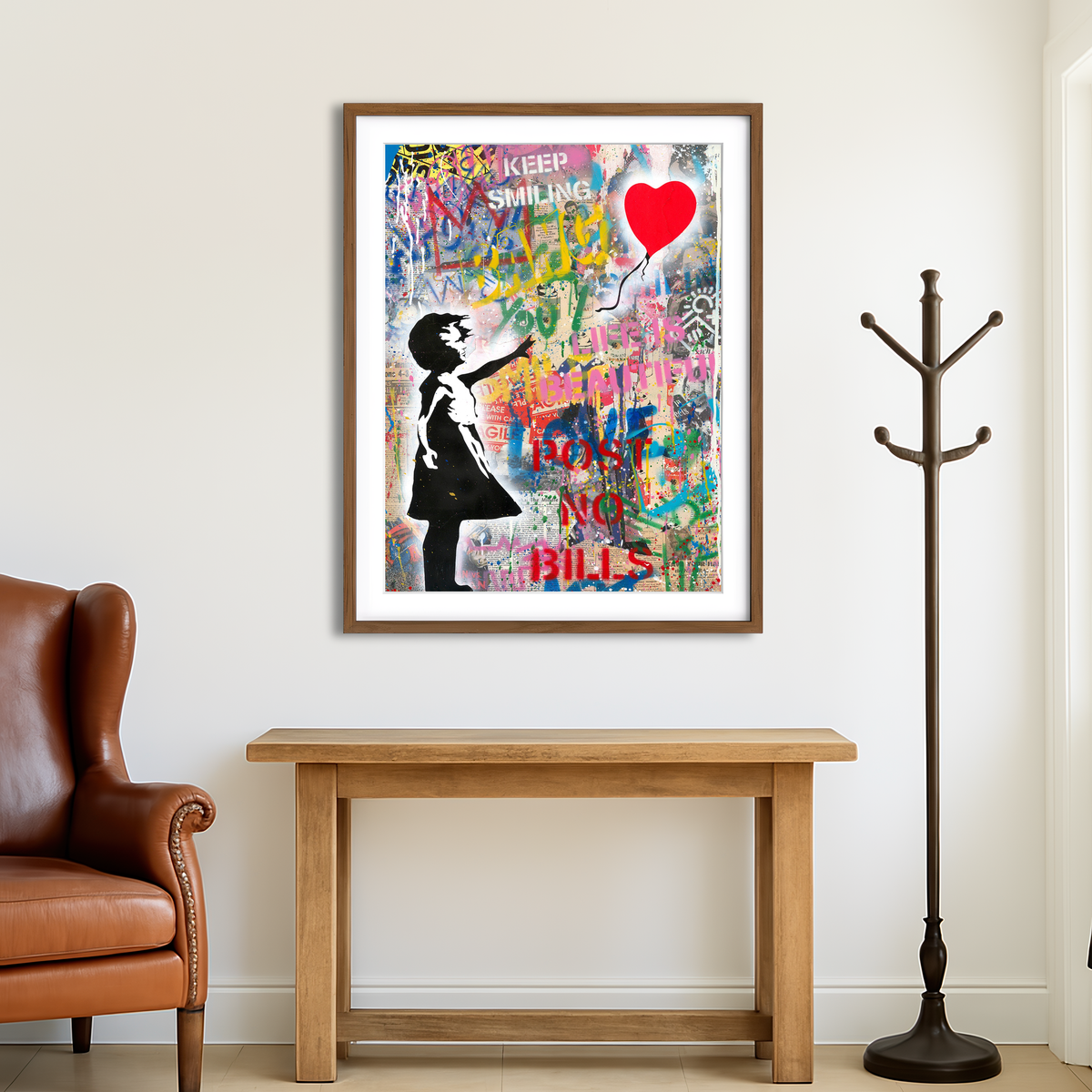 AUTO-MOCKUP ROOM | Girl With A Balloon Wall Art