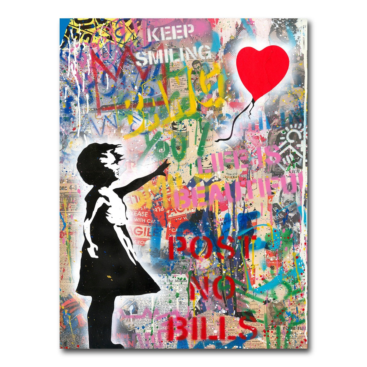 AUTO-MOCKUP WHITE | Girl With A Balloon | 1 Piece | Gallery Wrap Canvas | group=3x4