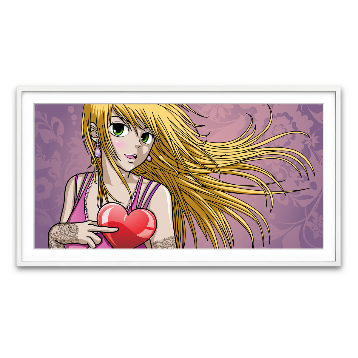 Framed Print 2x1 White