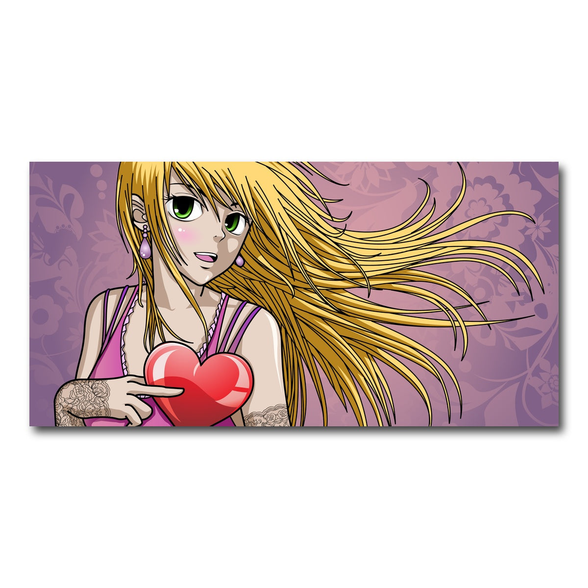 AUTO-MOCKUP WHITE | Girl holding heart | 1 Piece | Gallery Wrap Canvas | group=2x1