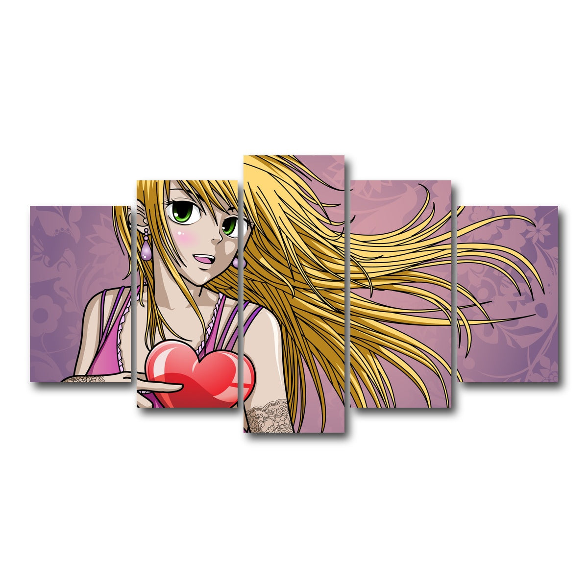 AUTO-MOCKUP WHITE | Girl holding heart | 5 Piece | Gallery Wrap Canvas | group=5_normal