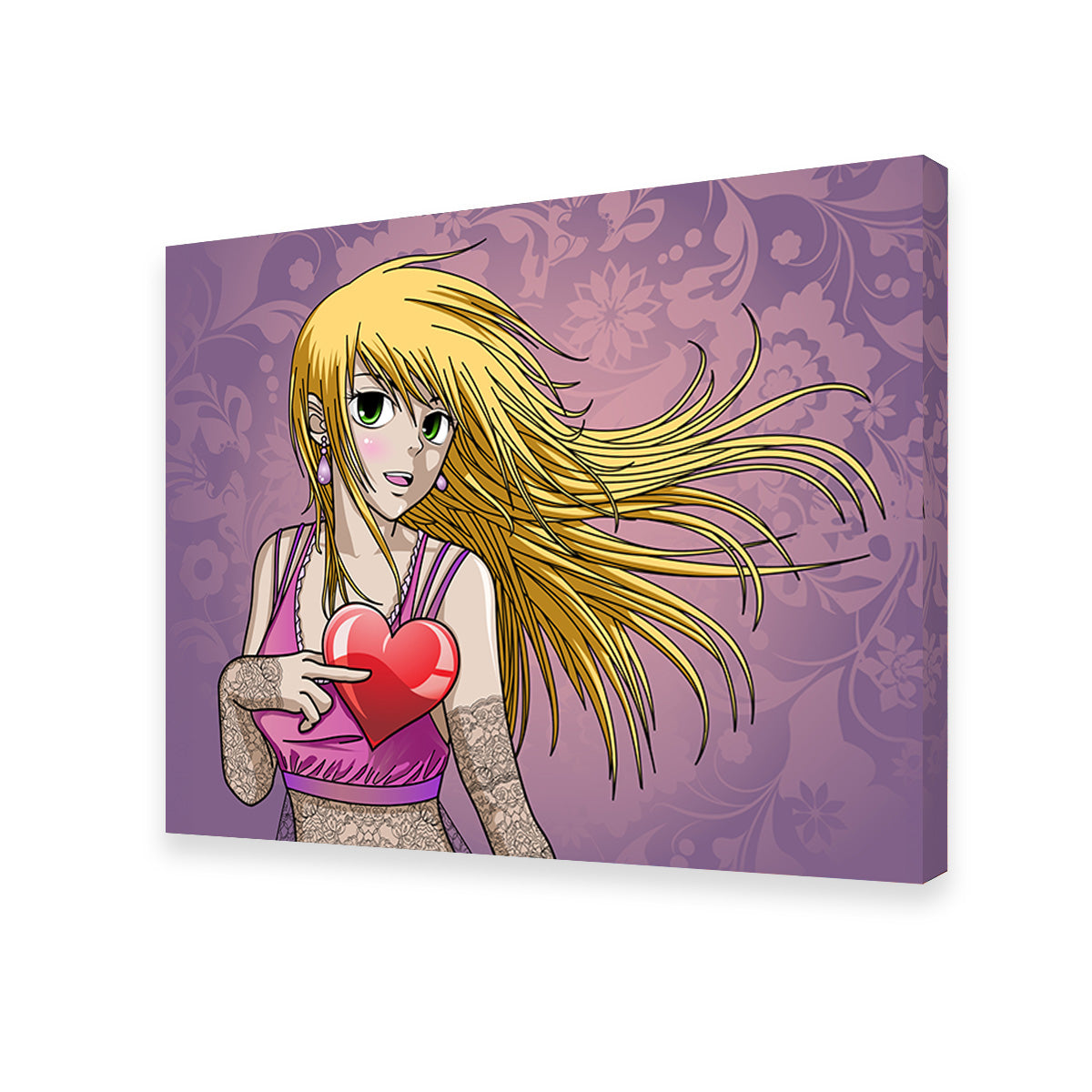 Girl Holding Heart Wall Art
