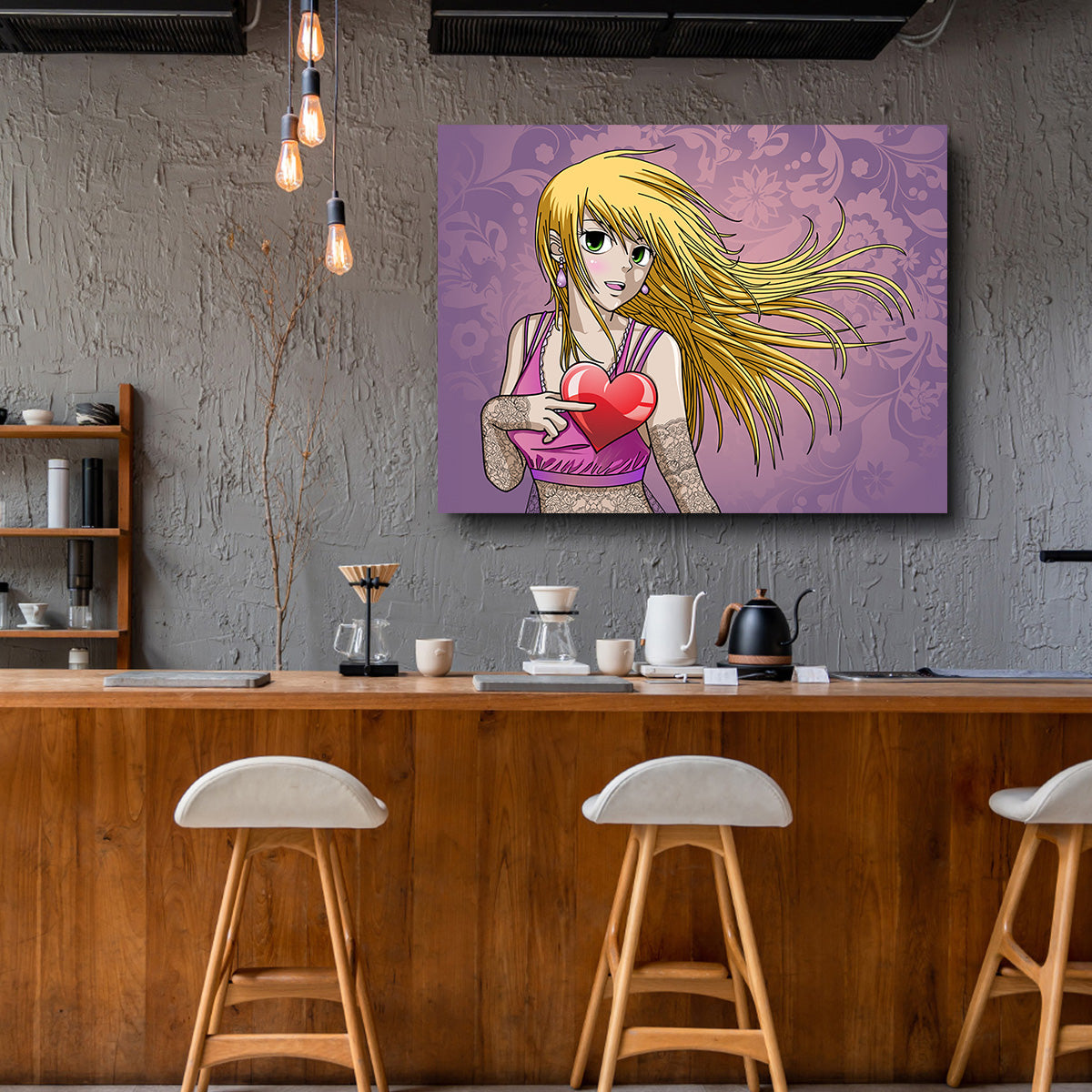 Girl Holding Heart Wall Art