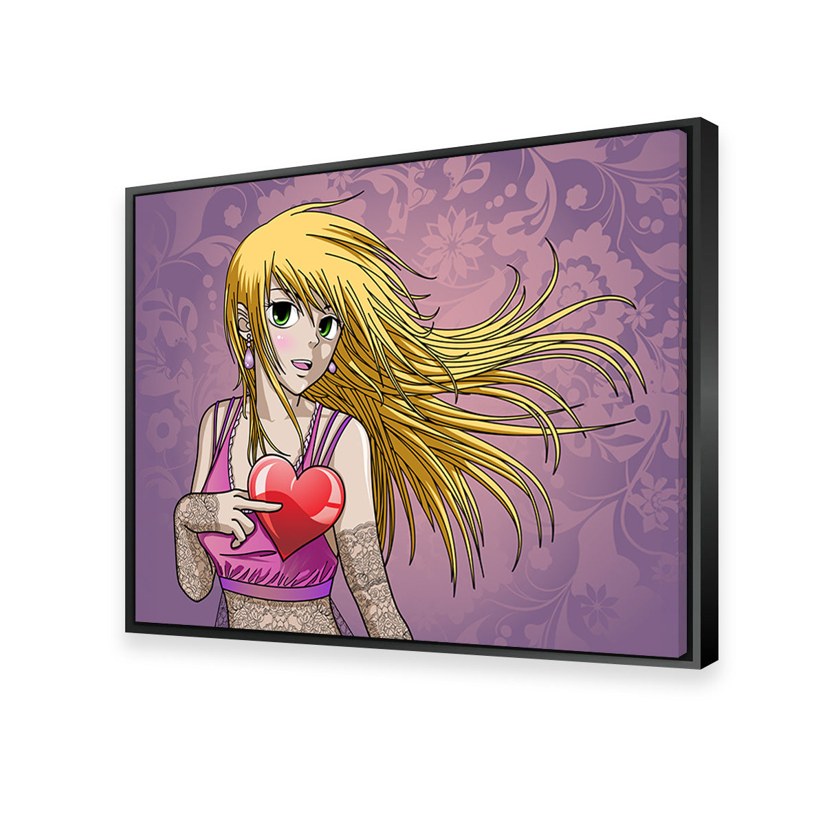 Girl Holding Heart Wall Art