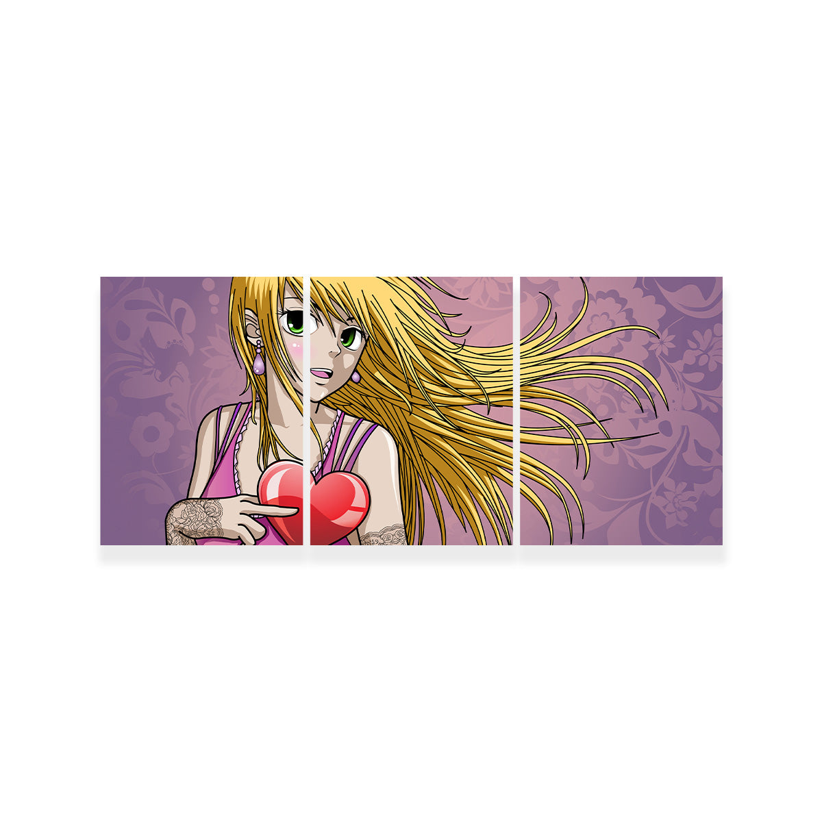 Girl Holding Heart Wall Art
