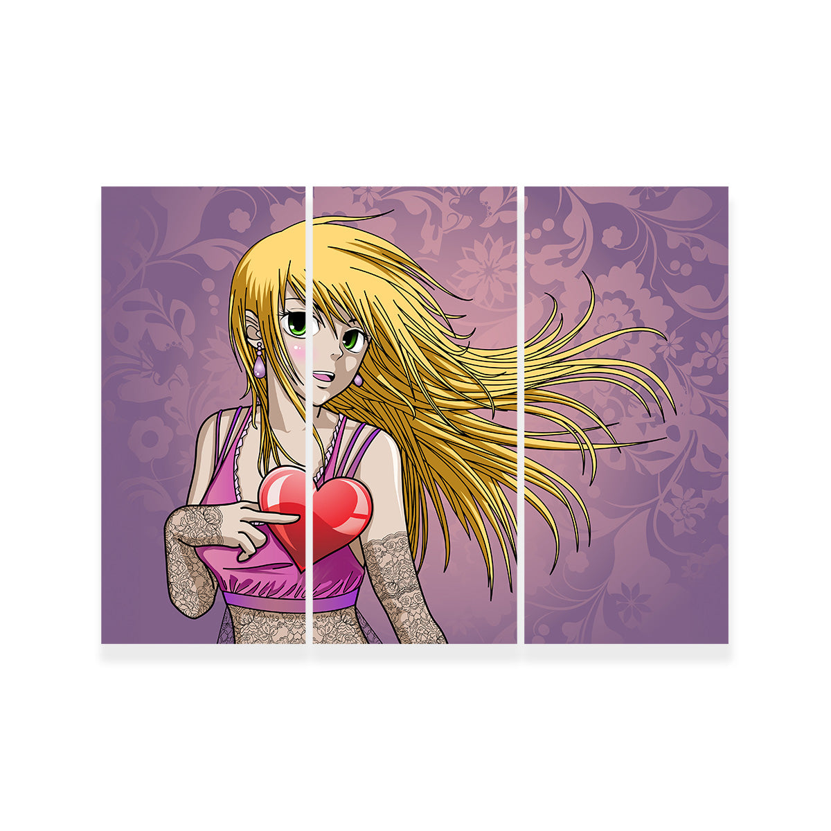 Girl Holding Heart Wall Art
