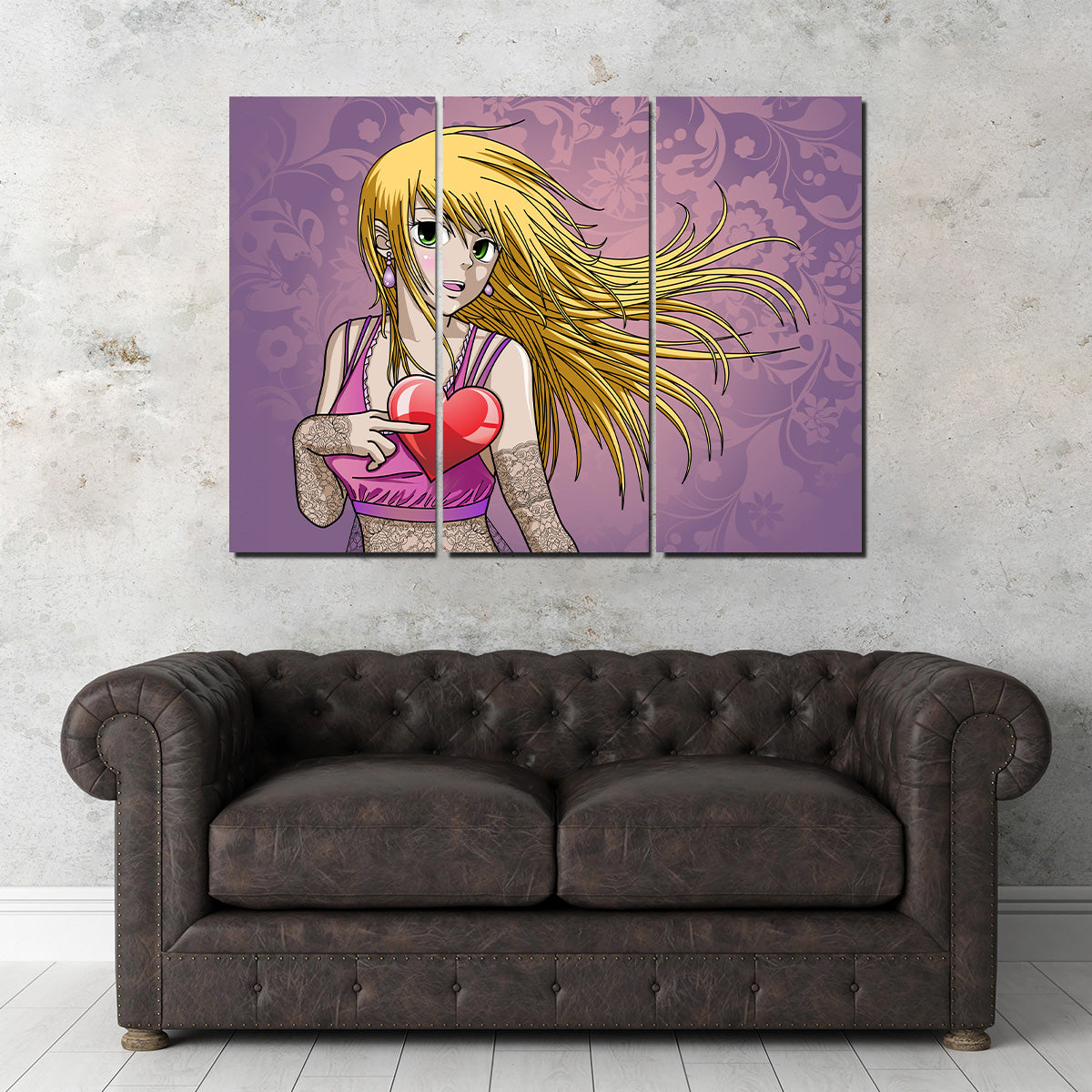 Girl Holding Heart Wall Art