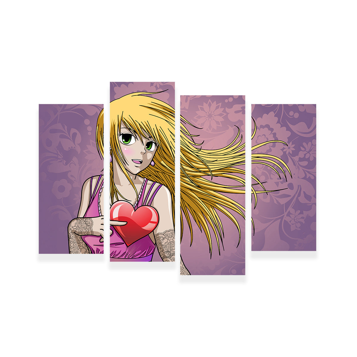 Girl Holding Heart Wall Art