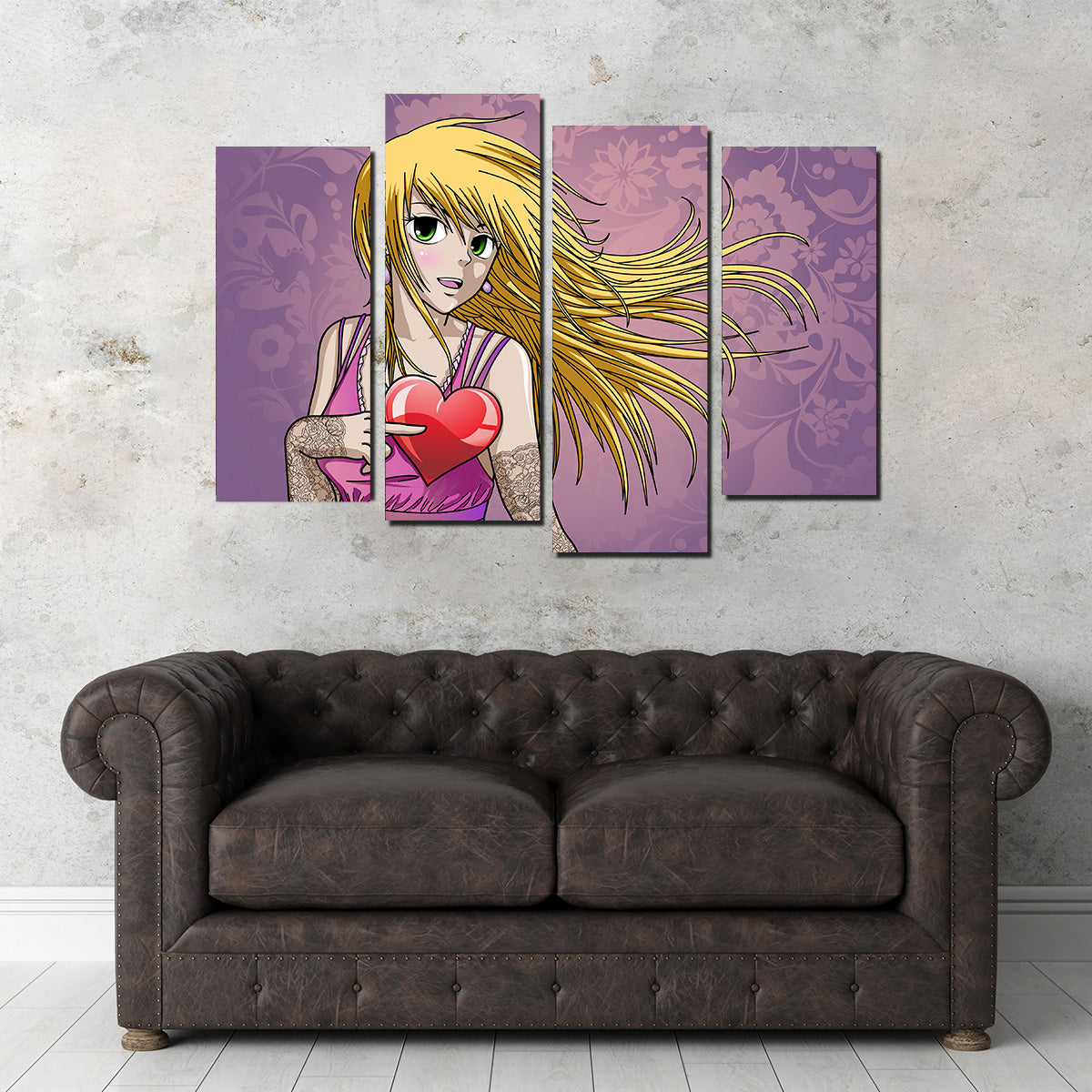 Girl Holding Heart Wall Art