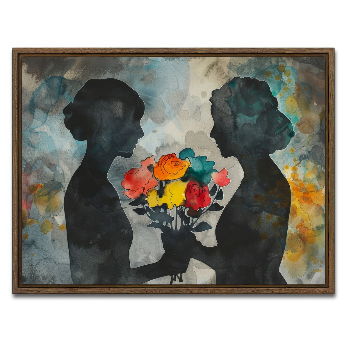 AUTO-MOCKUP WHITE | Give Flowers | 1 Piece | Walnut Framed Canvas | group=4x3