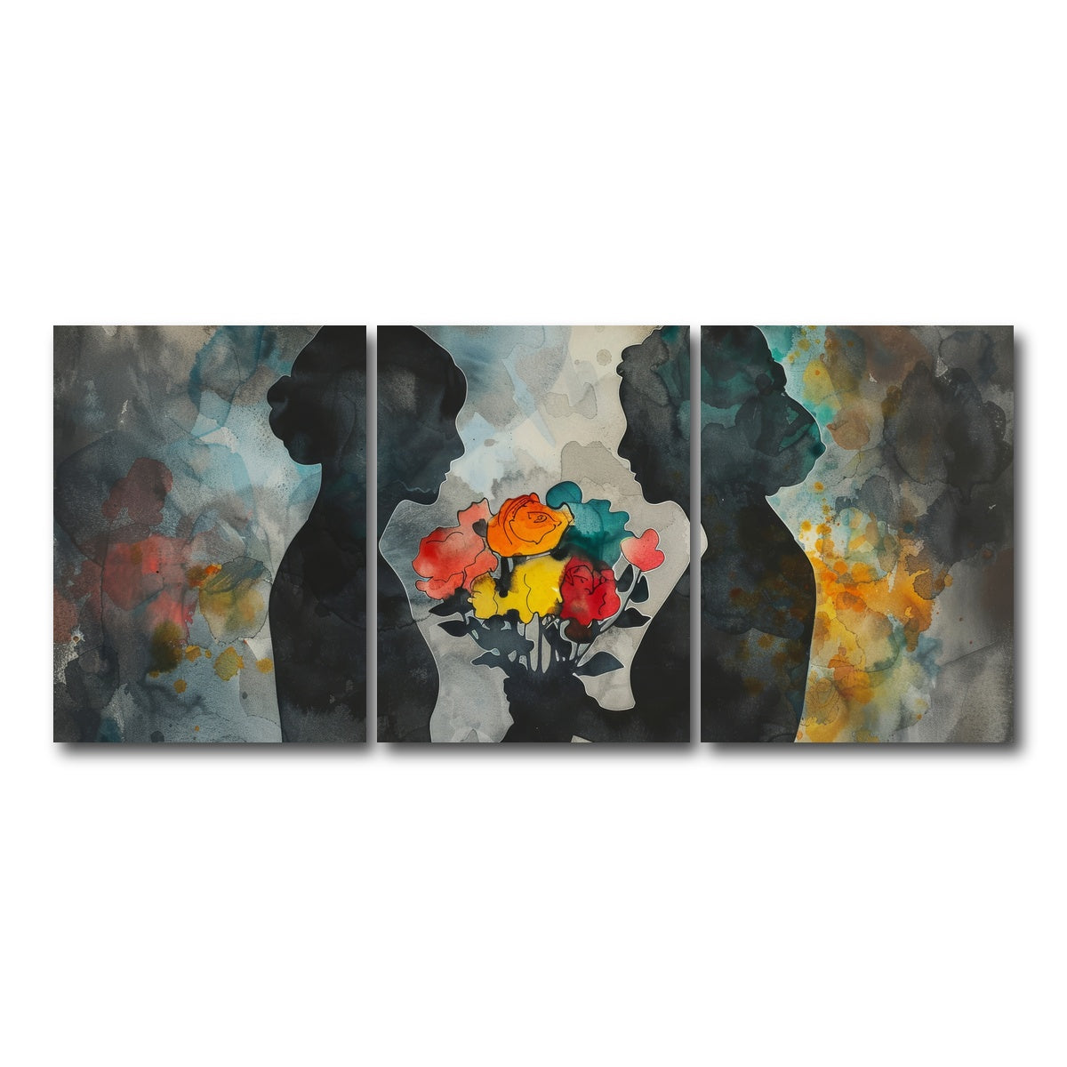 AUTO-MOCKUP WHITE | Give Flowers | 3 Piece | Gallery Wrap Canvas | group=18x24