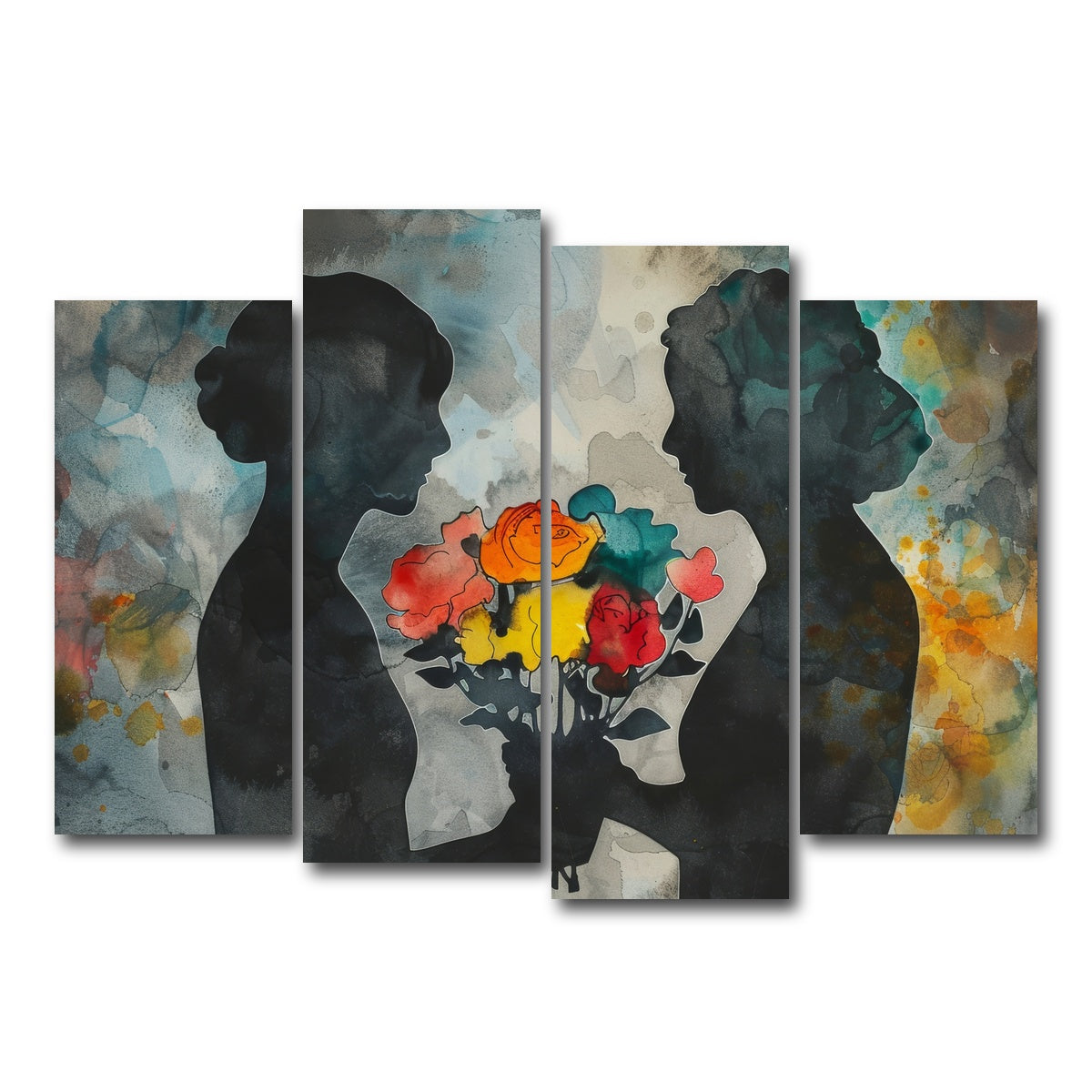 AUTO-MOCKUP WHITE | Give Flowers | 4 Piece | Gallery Wrap Canvas | group=4_normal