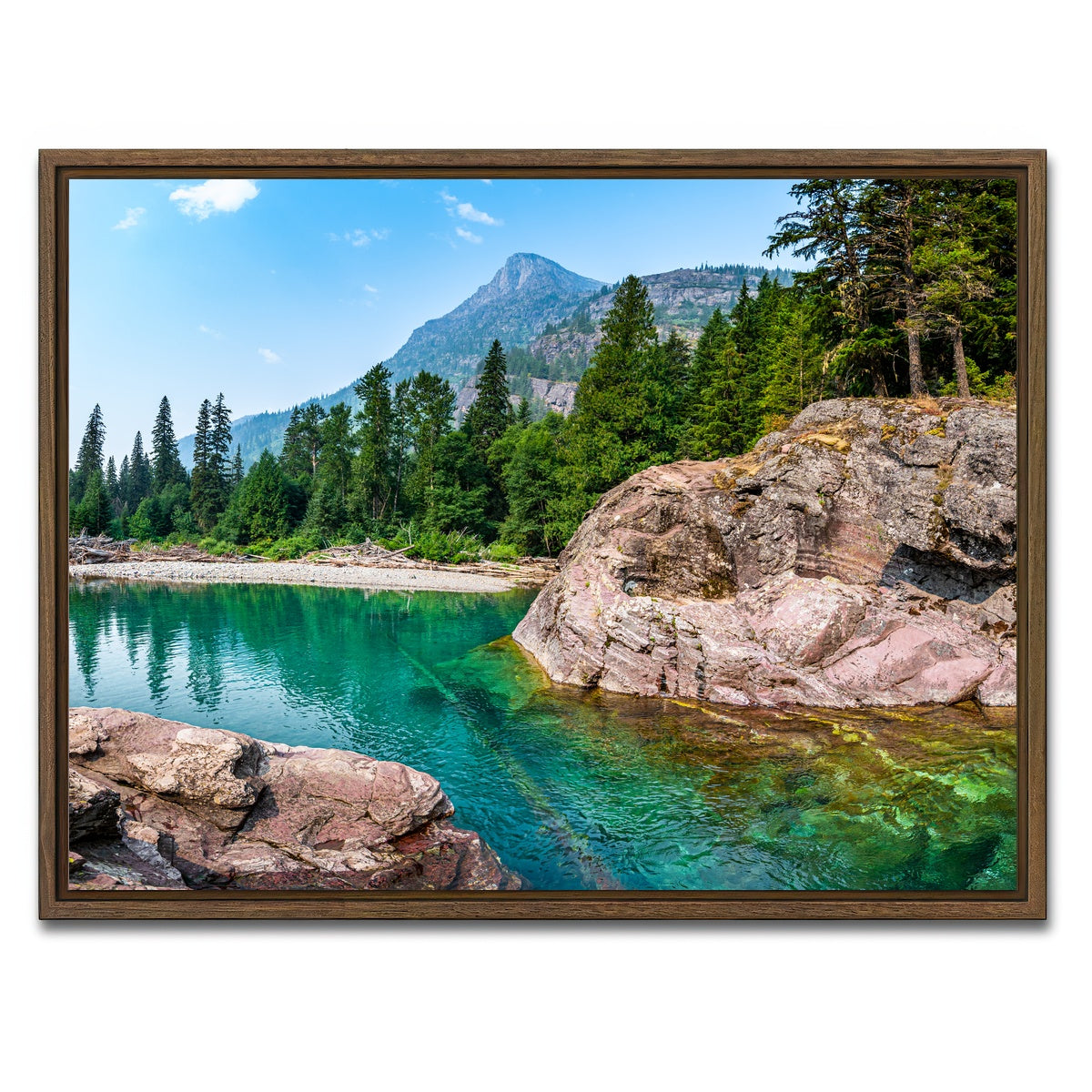 AUTO-MOCKUP WHITE | Glacier River | 1 Piece | Walnut Framed Canvas | group=4x3
