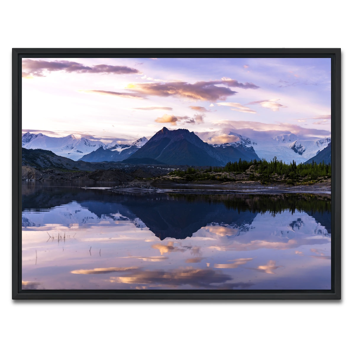 AUTO-MOCKUP WHITE | Glacier Sunset | 1 Piece | Black Framed Canvas | group=4x3