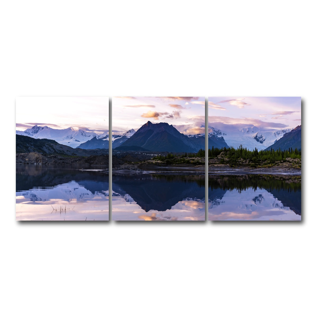 AUTO-MOCKUP WHITE | Glacier Sunset | 3 Piece | Gallery Wrap Canvas | group=18x24