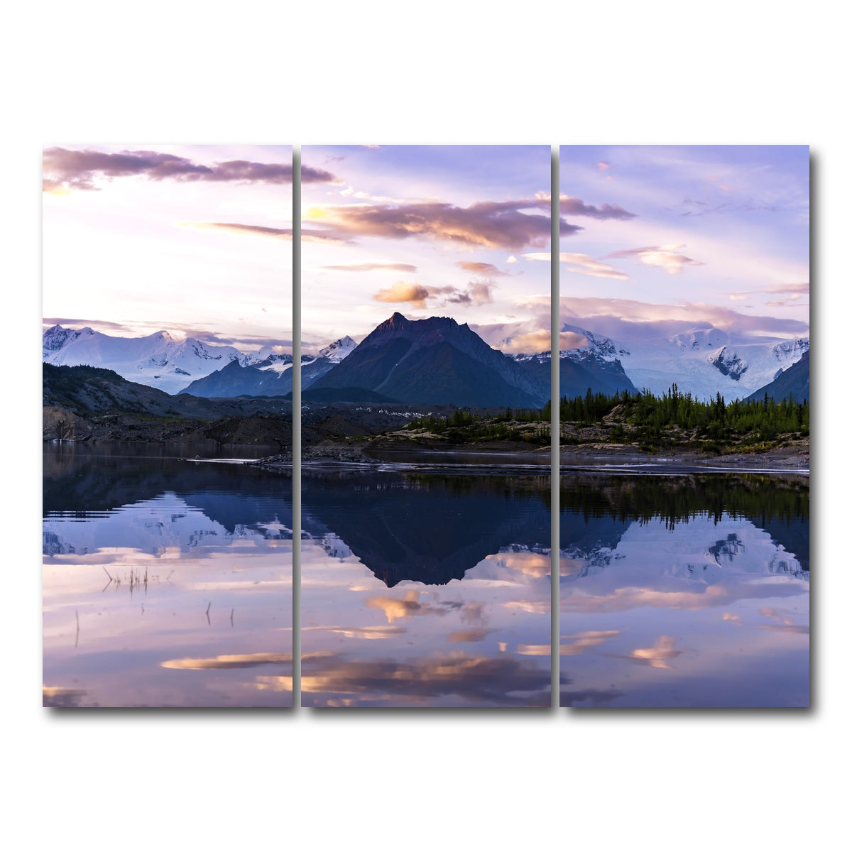 AUTO-MOCKUP WHITE | Glacier Sunset | 3 Piece | Gallery Wrap Canvas | group=8x18