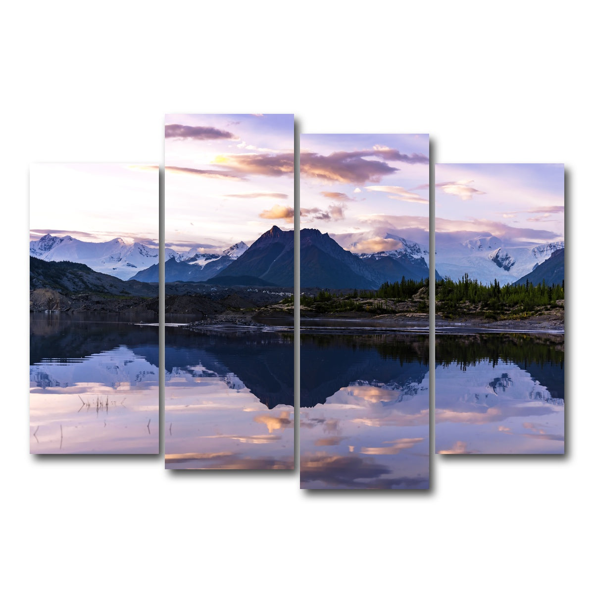 AUTO-MOCKUP WHITE | Glacier Sunset | 4 Piece | Gallery Wrap Canvas | group=4_normal