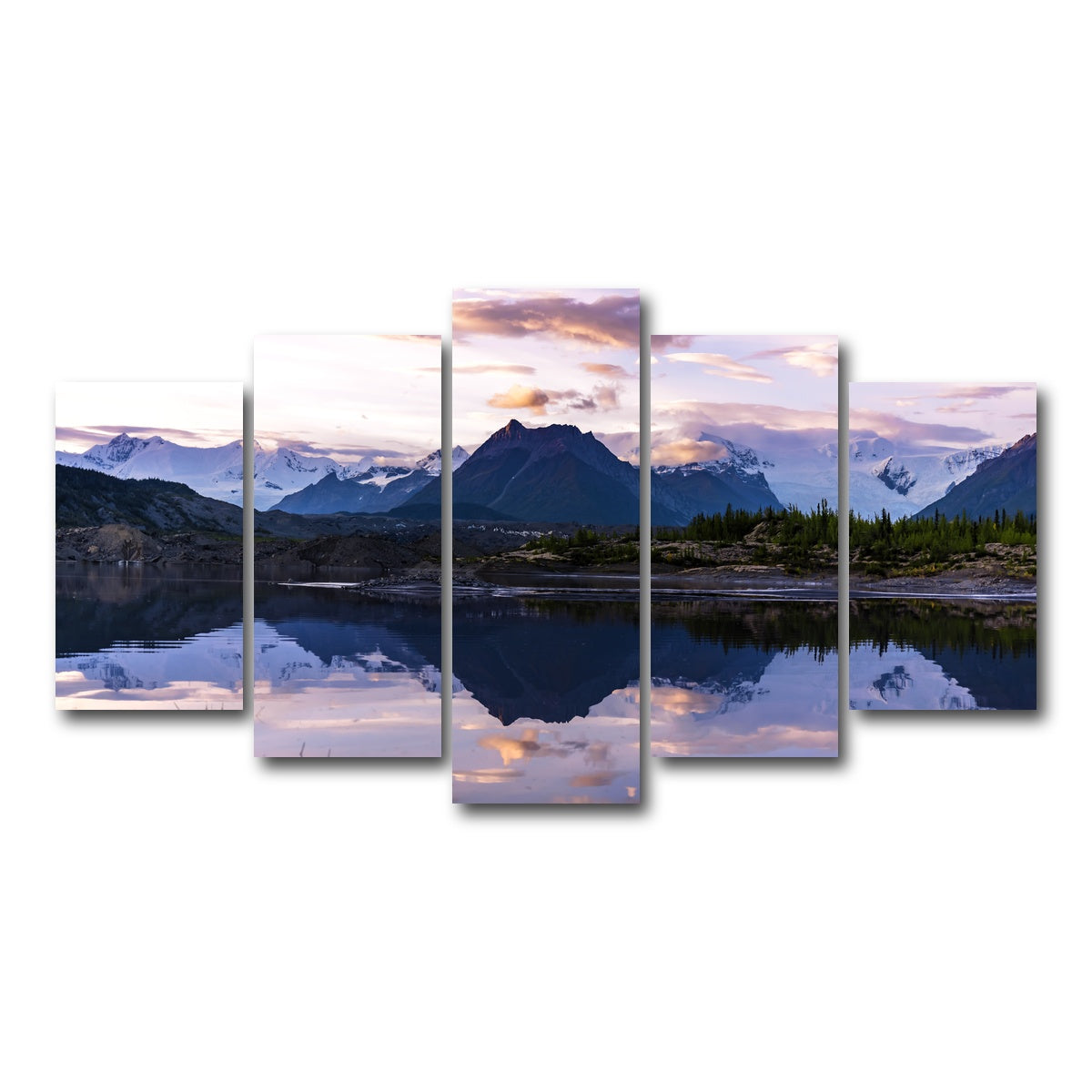 AUTO-MOCKUP WHITE | Glacier Sunset | 5 Piece | Gallery Wrap Canvas | group=5_normal