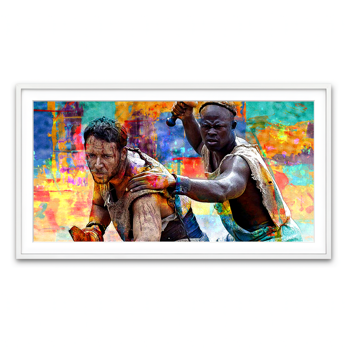 Framed Print 2x1 White