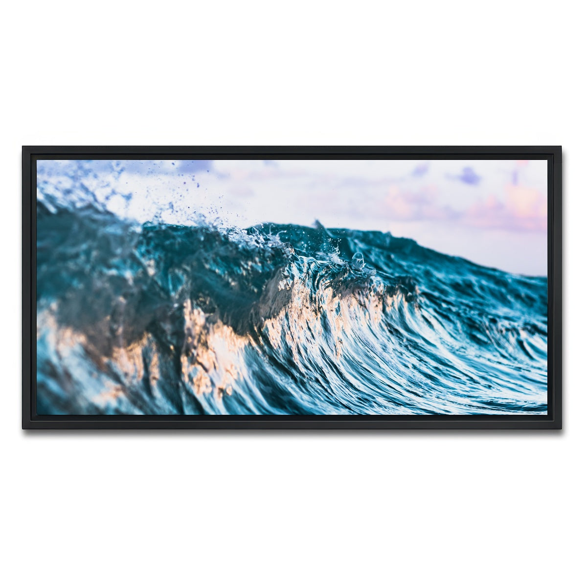 AUTO-MOCKUP WHITE | Glassy Break | 1 Piece | Black Framed Canvas | group=2x1