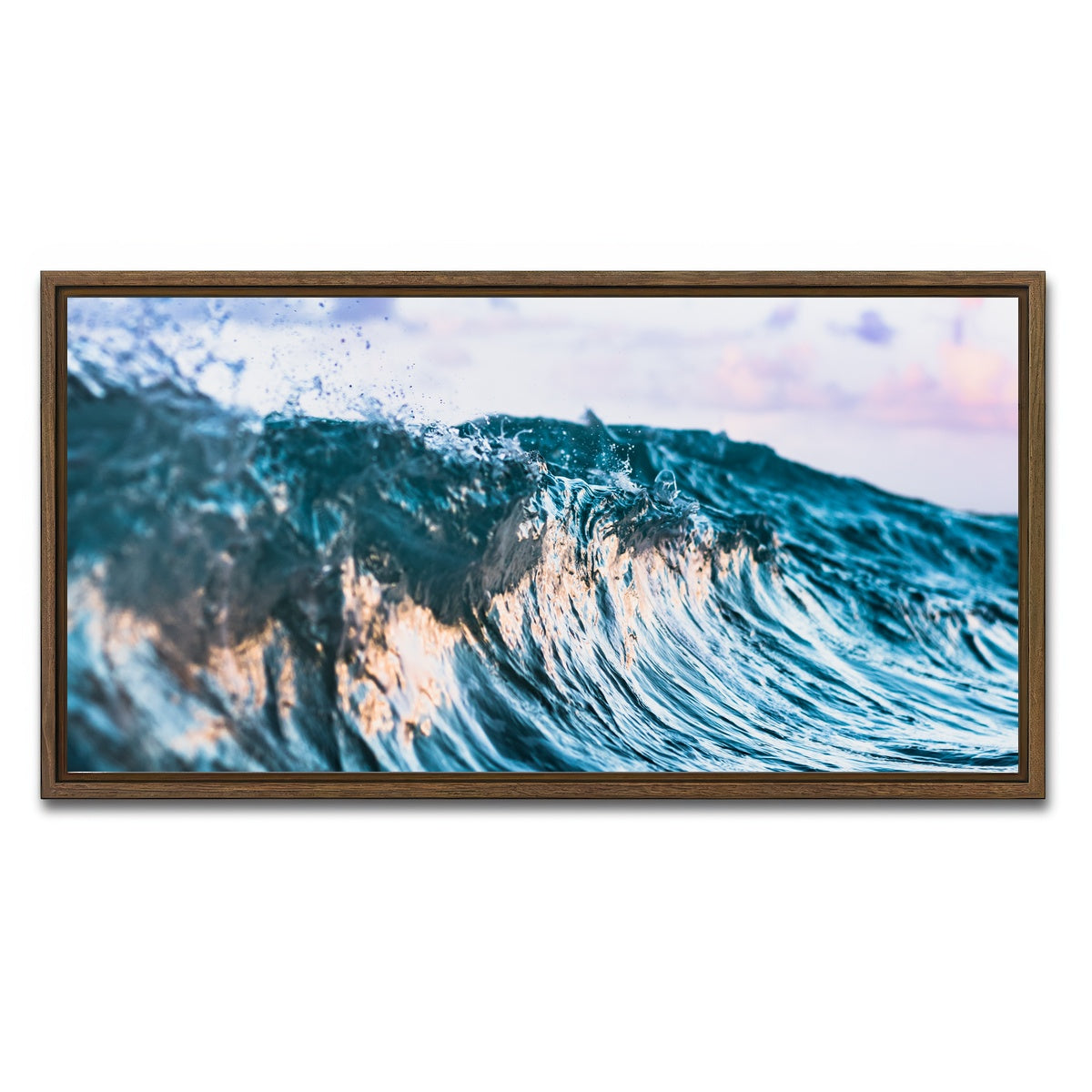 AUTO-MOCKUP WHITE | Glassy Break | 1 Piece | Walnut Framed Canvas | group=2x1