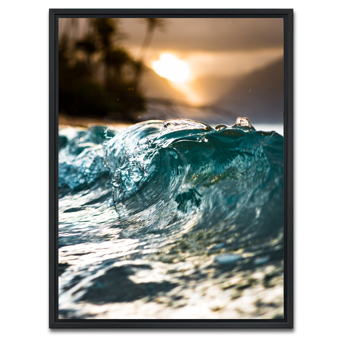 AUTO-MOCKUP WHITE | Glassy Wave | 1 Piece | Black Framed Canvas | group=3x4