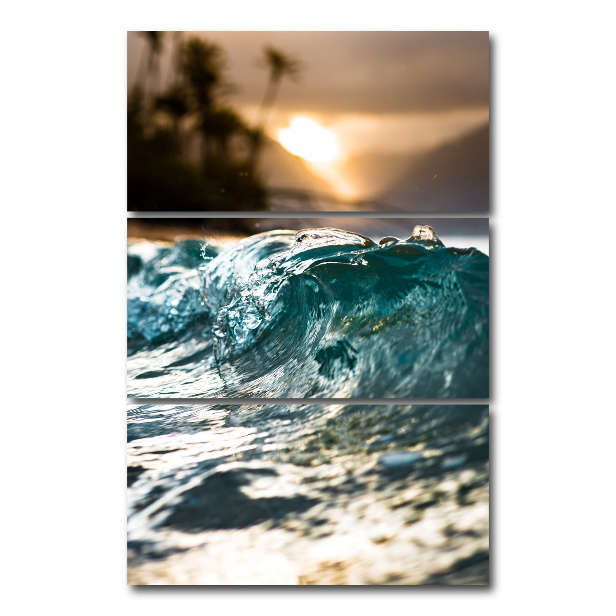 AUTO-MOCKUP WHITE | Glassy Wave | 3 Piece | Gallery Wrap Canvas | group=12x24_stacked