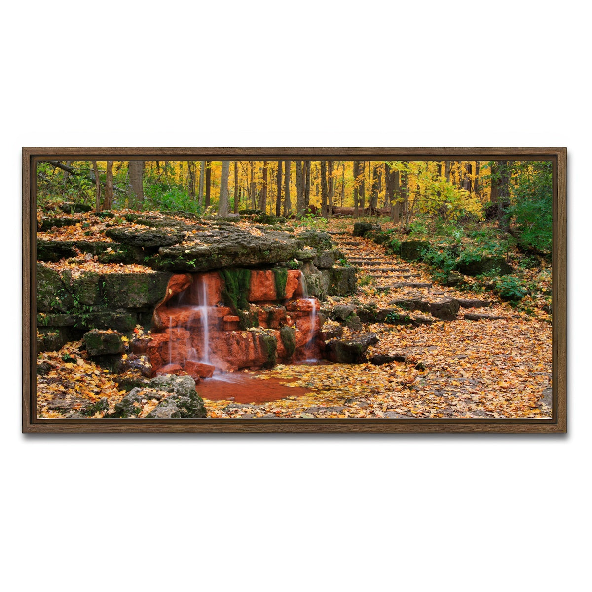 AUTO-MOCKUP WHITE | Glen Helen Nature Preserve | 1 Piece | Walnut Framed Canvas | group=2x1