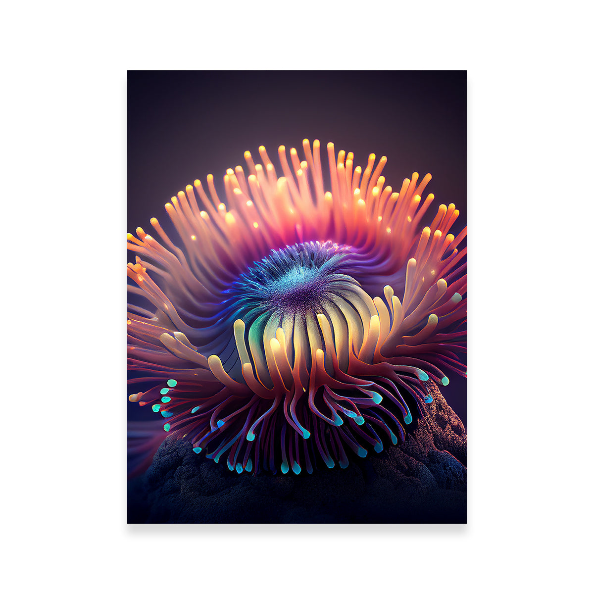 Glowing Sea Anemone Wall Art