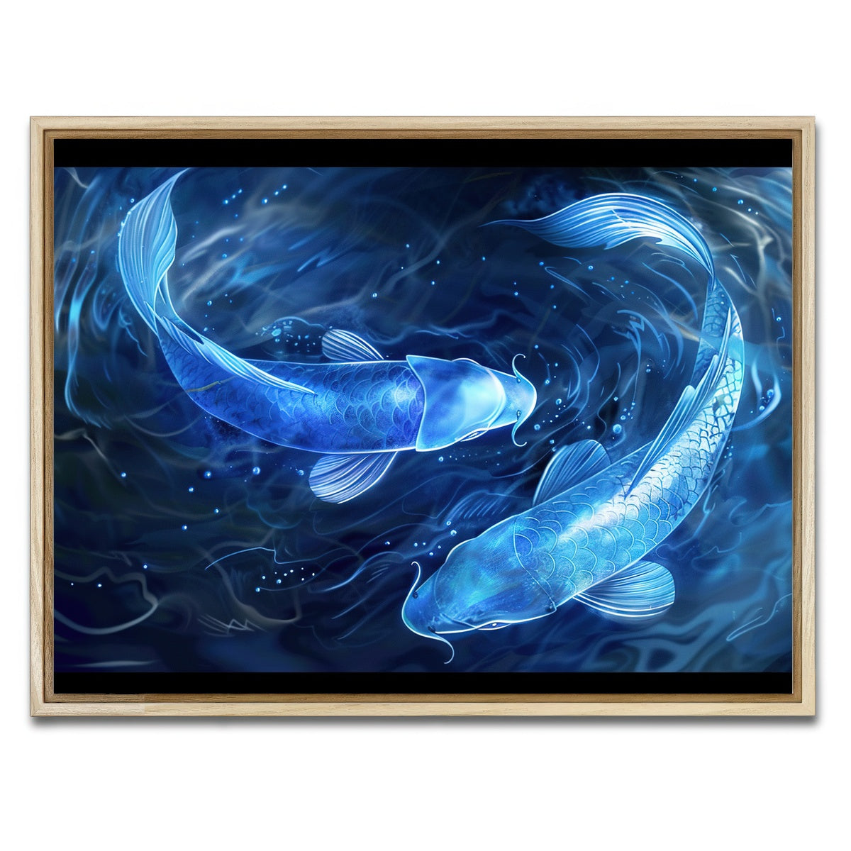 AUTO-MOCKUP WHITE | Glowing Koi Fish | 1 Piece | Natural Framed Canvas | group=4x3