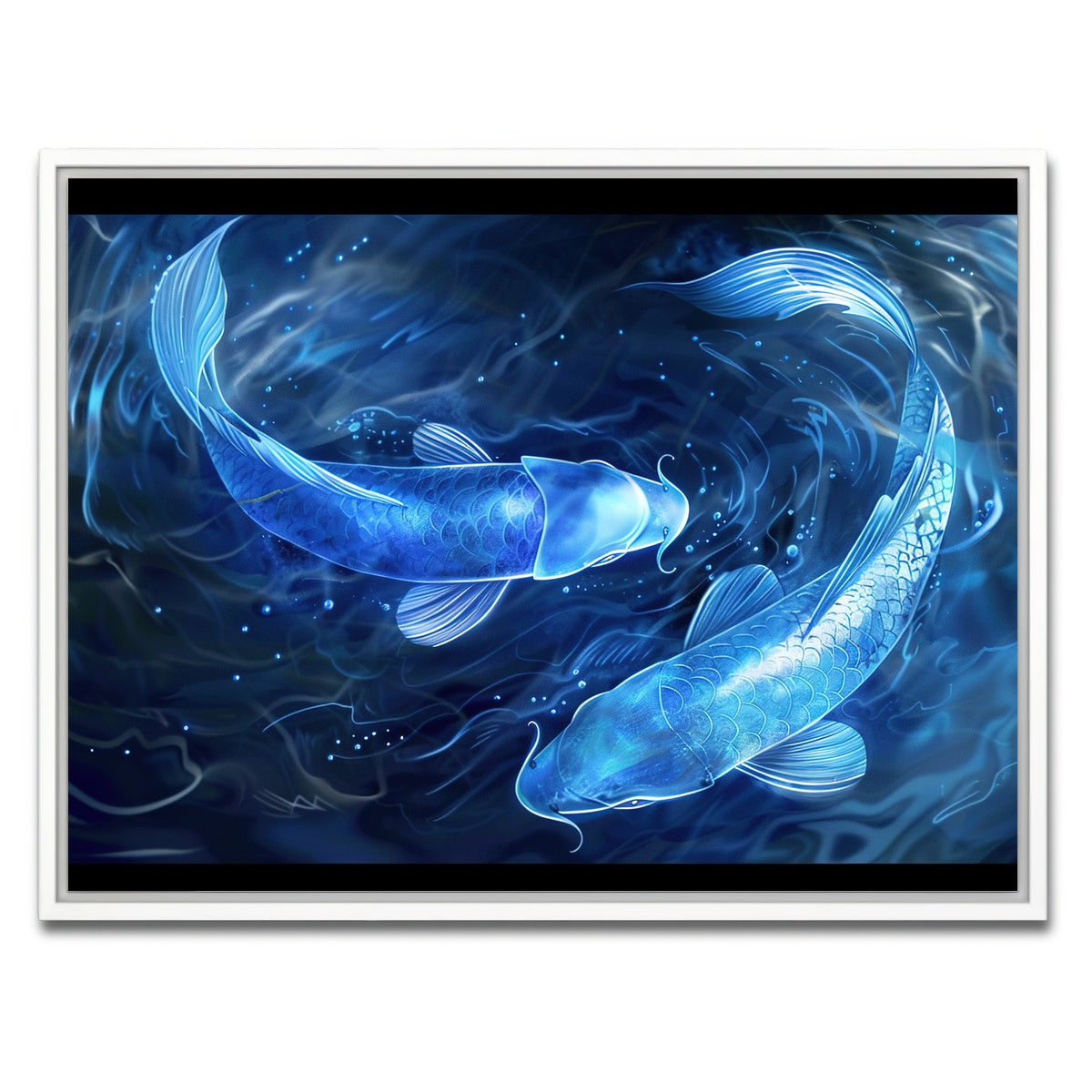 AUTO-MOCKUP WHITE | Glowing Koi Fish | 1 Piece | White Framed Canvas | group=4x3