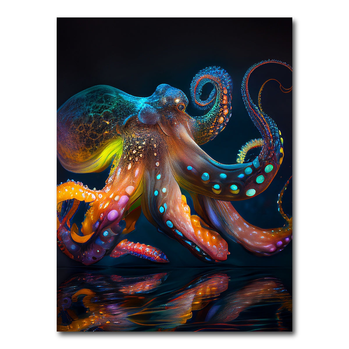 AUTO-MOCKUP WHITE | Glowing Octopus | 1 Piece | Gallery Wrap Canvas | group=3x4