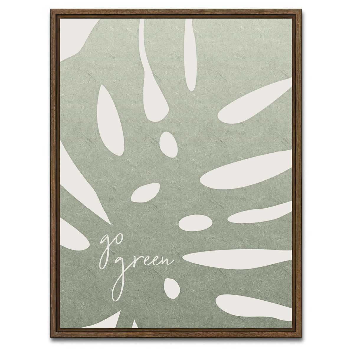 AUTO-MOCKUP WHITE | Go Green | 1 Piece | Walnut Framed Canvas | group=3x4