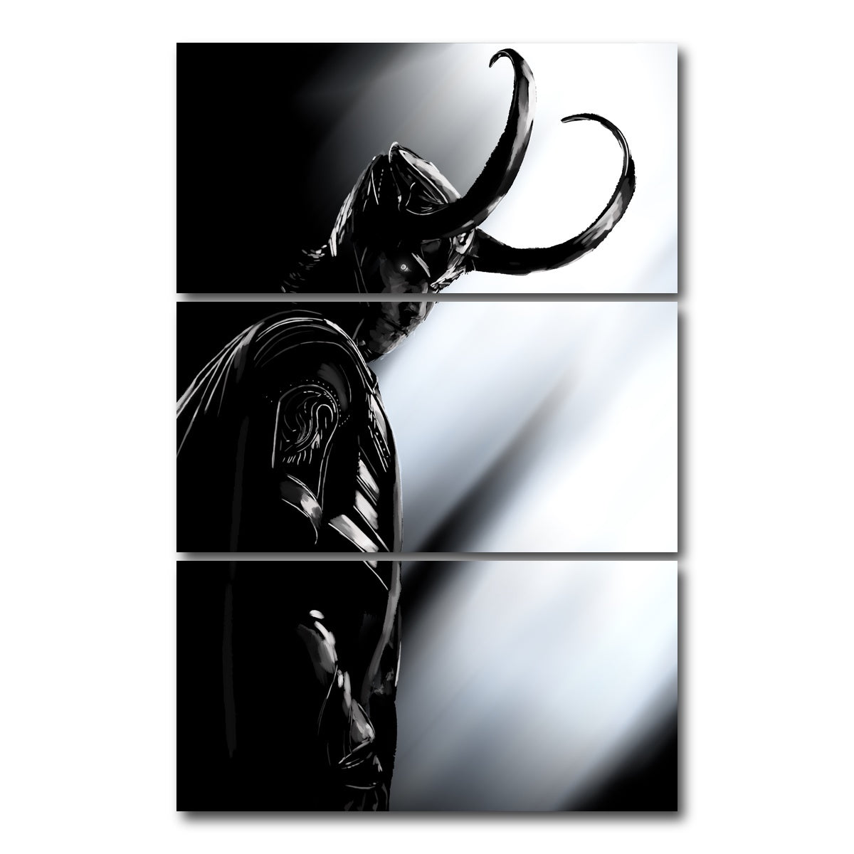 AUTO-MOCKUP WHITE | God Of Mischief | 3 Piece | Gallery Wrap Canvas | group=12x24_stacked