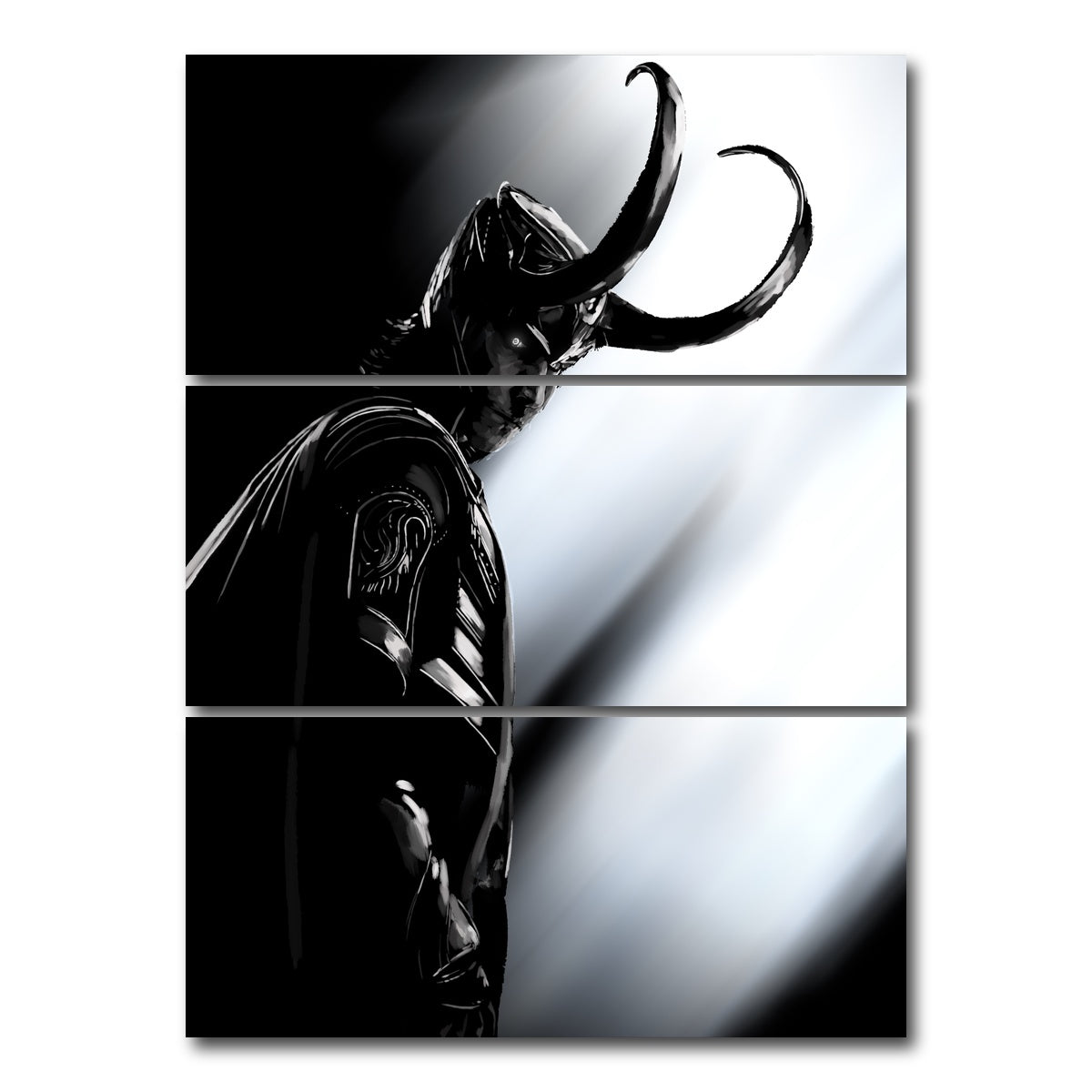 AUTO-MOCKUP WHITE | God Of Mischief | 3 Piece | Gallery Wrap Canvas | group=8x18_stacked