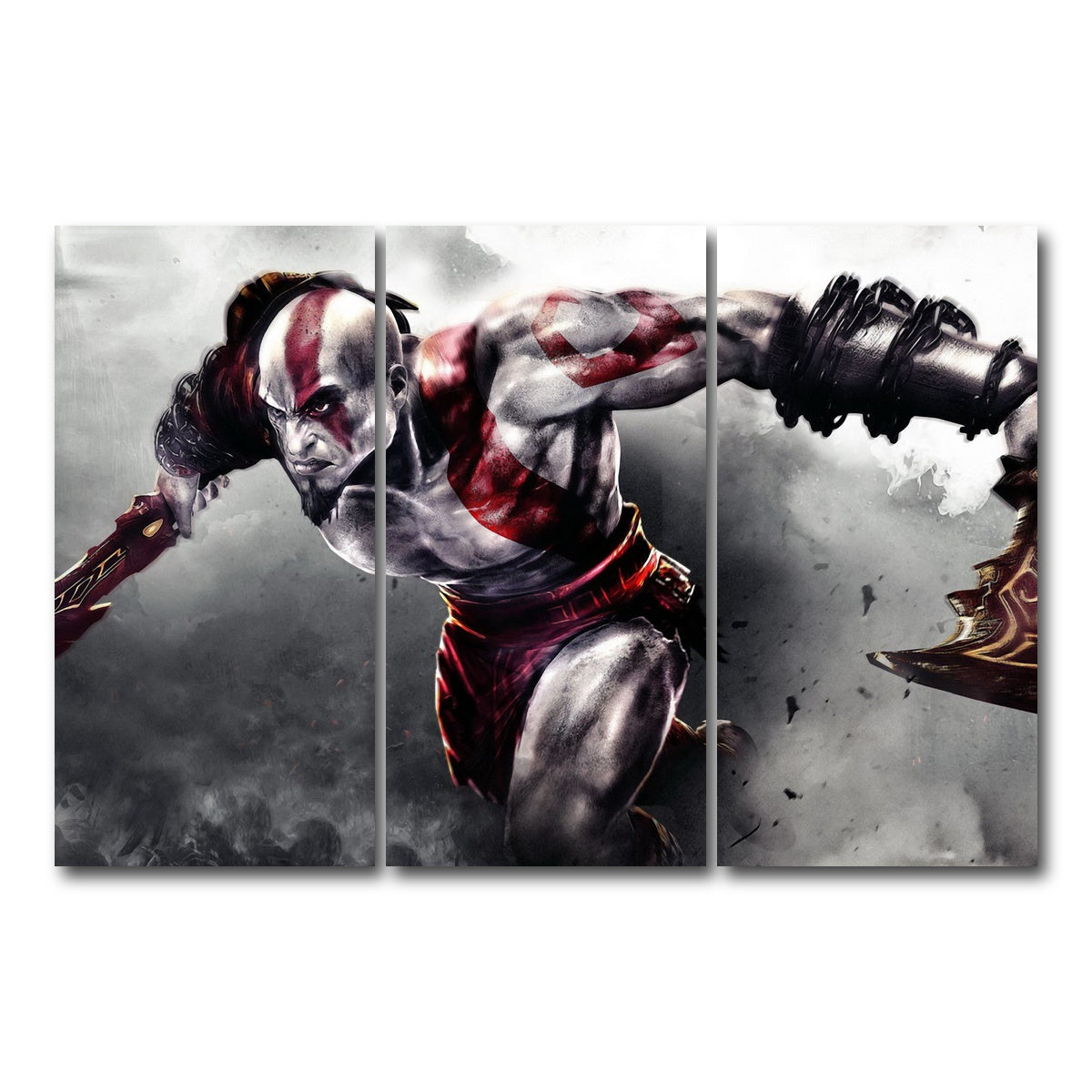 AUTO-MOCKUP WHITE | God of War | 3 Piece | Gallery Wrap Canvas | group=12x24