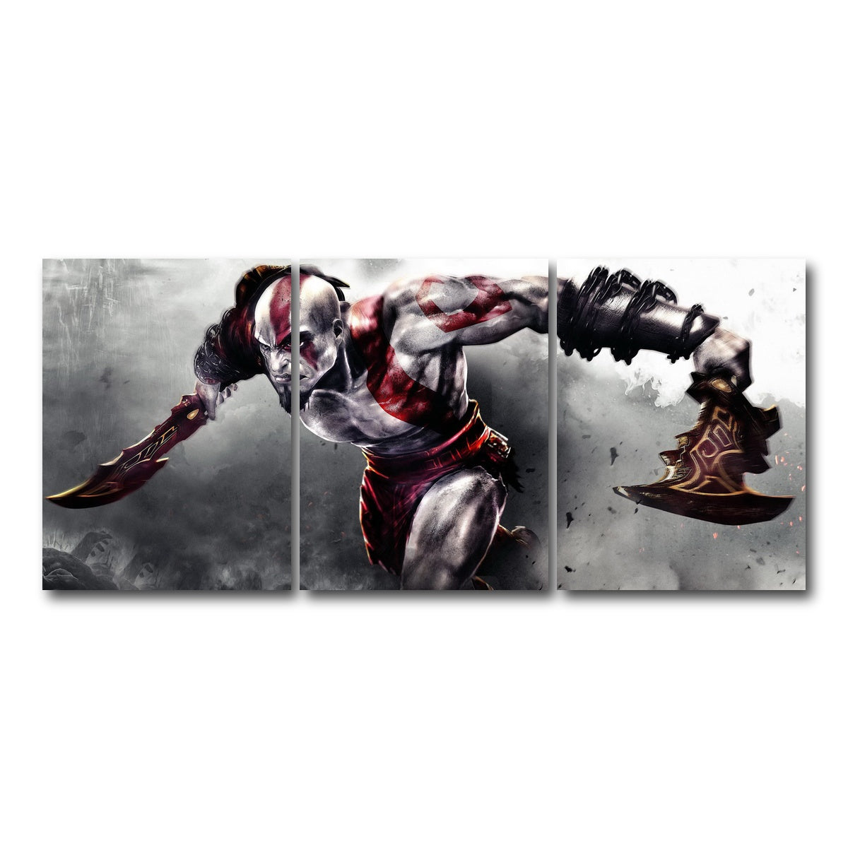 AUTO-MOCKUP WHITE | God of War | 3 Piece | Gallery Wrap Canvas | group=18x24
