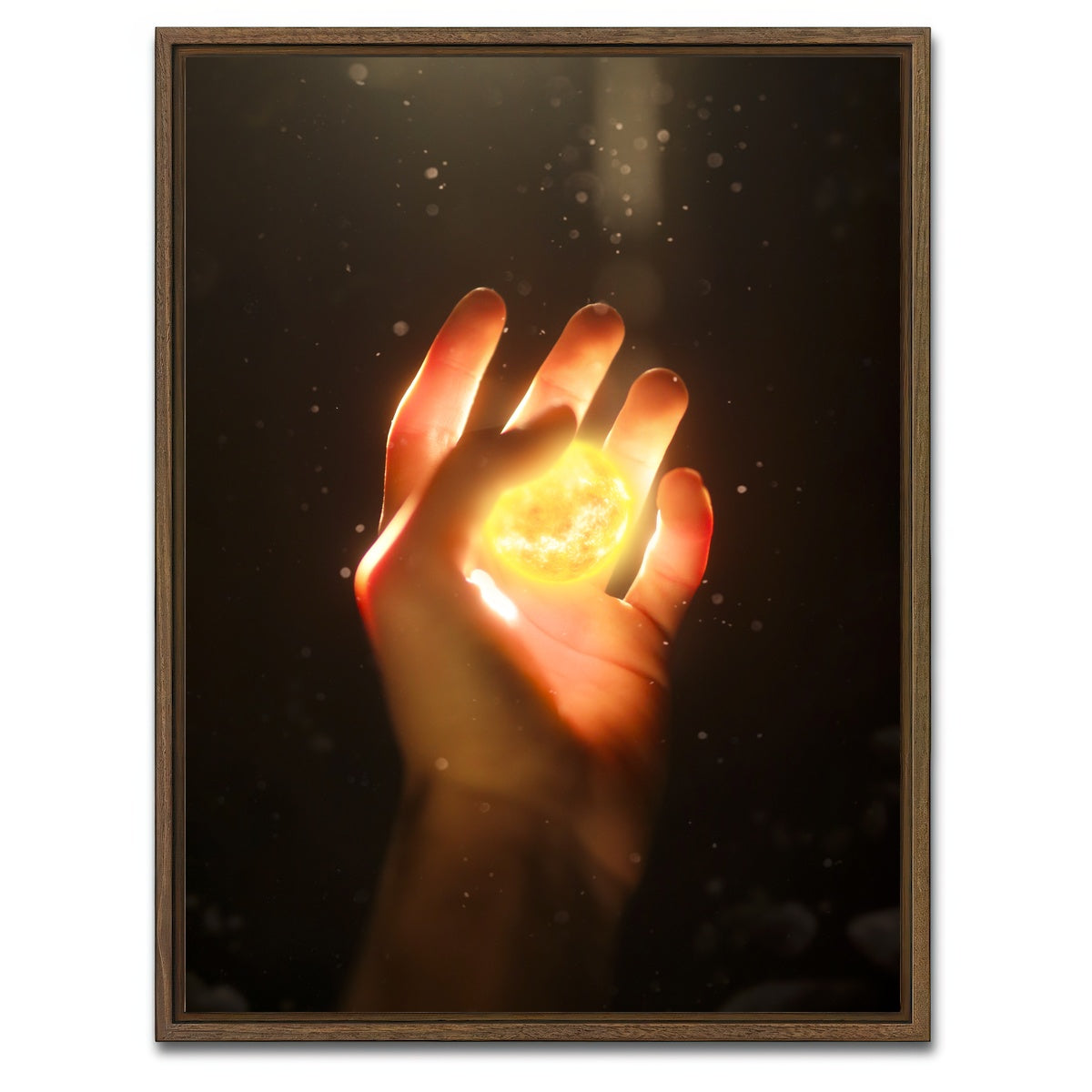 AUTO-MOCKUP WHITE | God's hand | 1 Piece | Walnut Framed Canvas | group=3x4