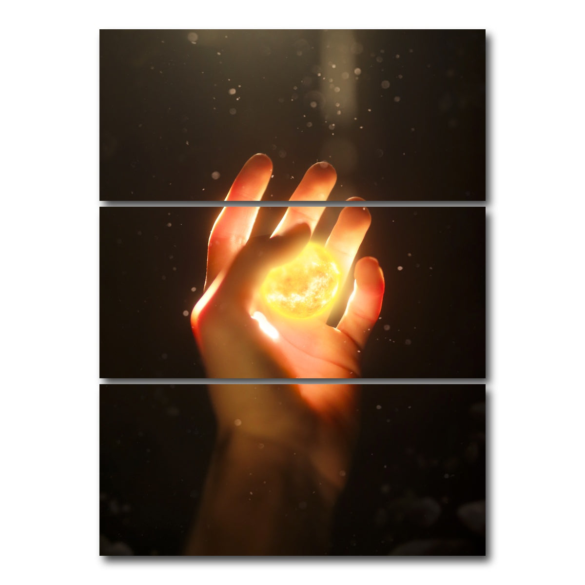 AUTO-MOCKUP WHITE | God's hand | 3 Piece | Gallery Wrap Canvas | group=8x18_stacked