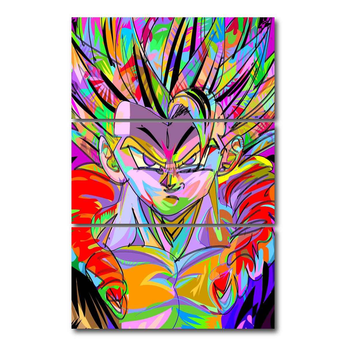AUTO-MOCKUP WHITE | Goku Hari | 3 Piece | Gallery Wrap Canvas | group=12x24_stacked