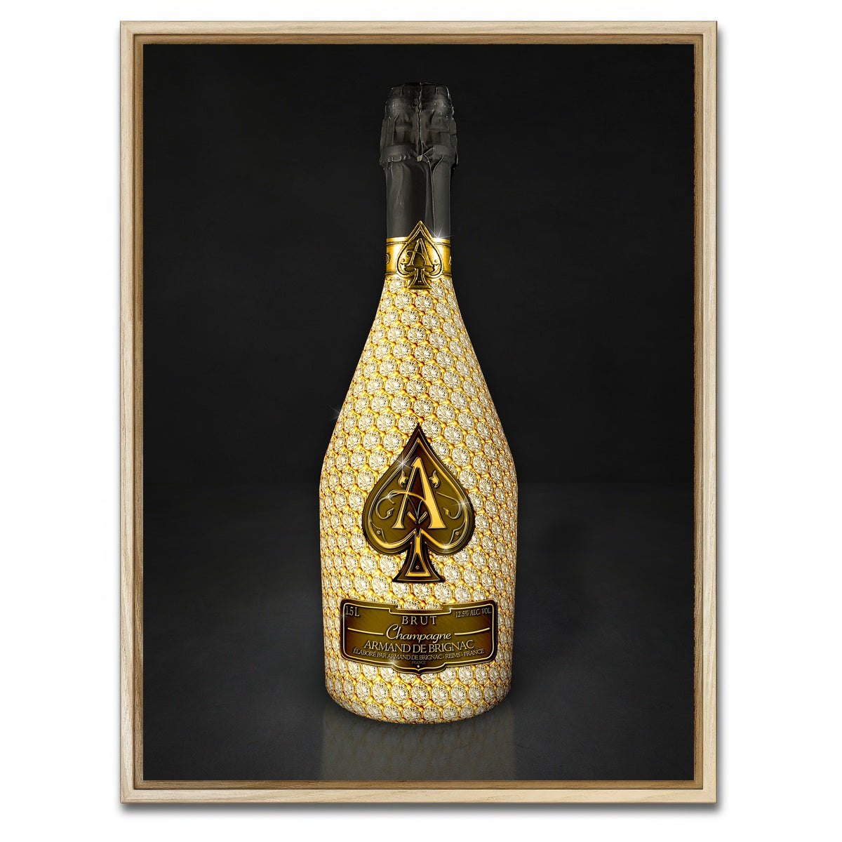 AUTO-MOCKUP WHITE | Gold Ace Bottle | 1 Piece | Natural Framed Canvas | group=3x4