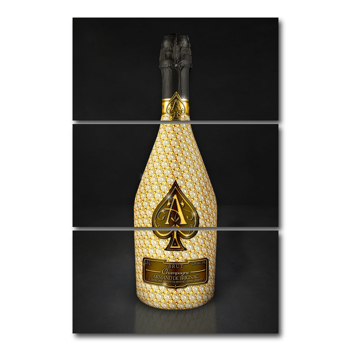 AUTO-MOCKUP WHITE | Gold Ace Bottle | 3 Piece | Gallery Wrap Canvas | group=12x24_stacked