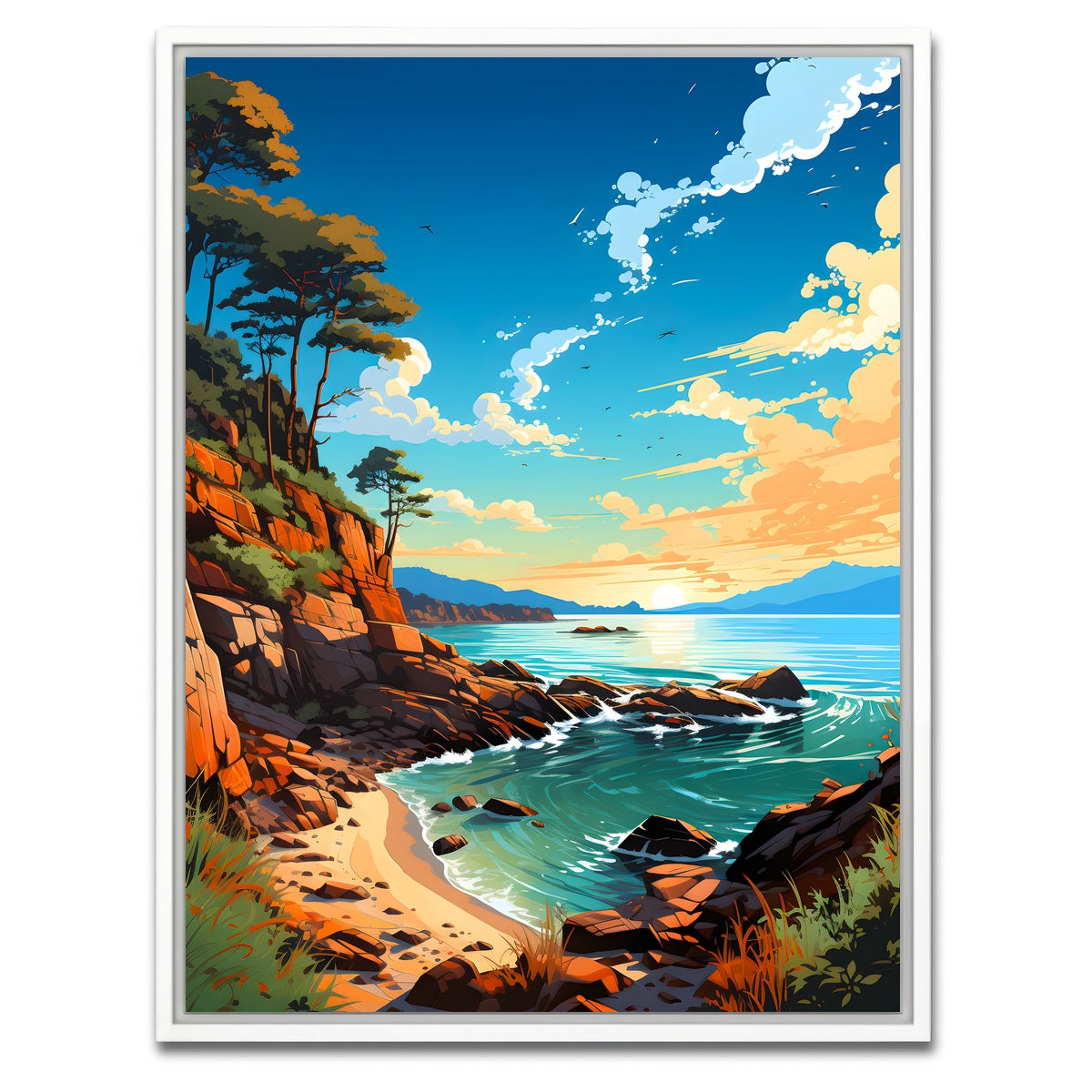 AUTO-MOCKUP WHITE | Gold Coast beach | 1 Piece | White Framed Canvas | group=3x4